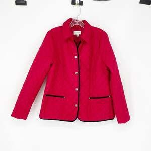 Studio Works Red Quilted Button Front Jacket Medium